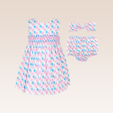 Ilai Baby Girls Blue Smocked Dress Set