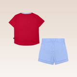 Isaac Baby Boy Red Shirt and Shorts Set