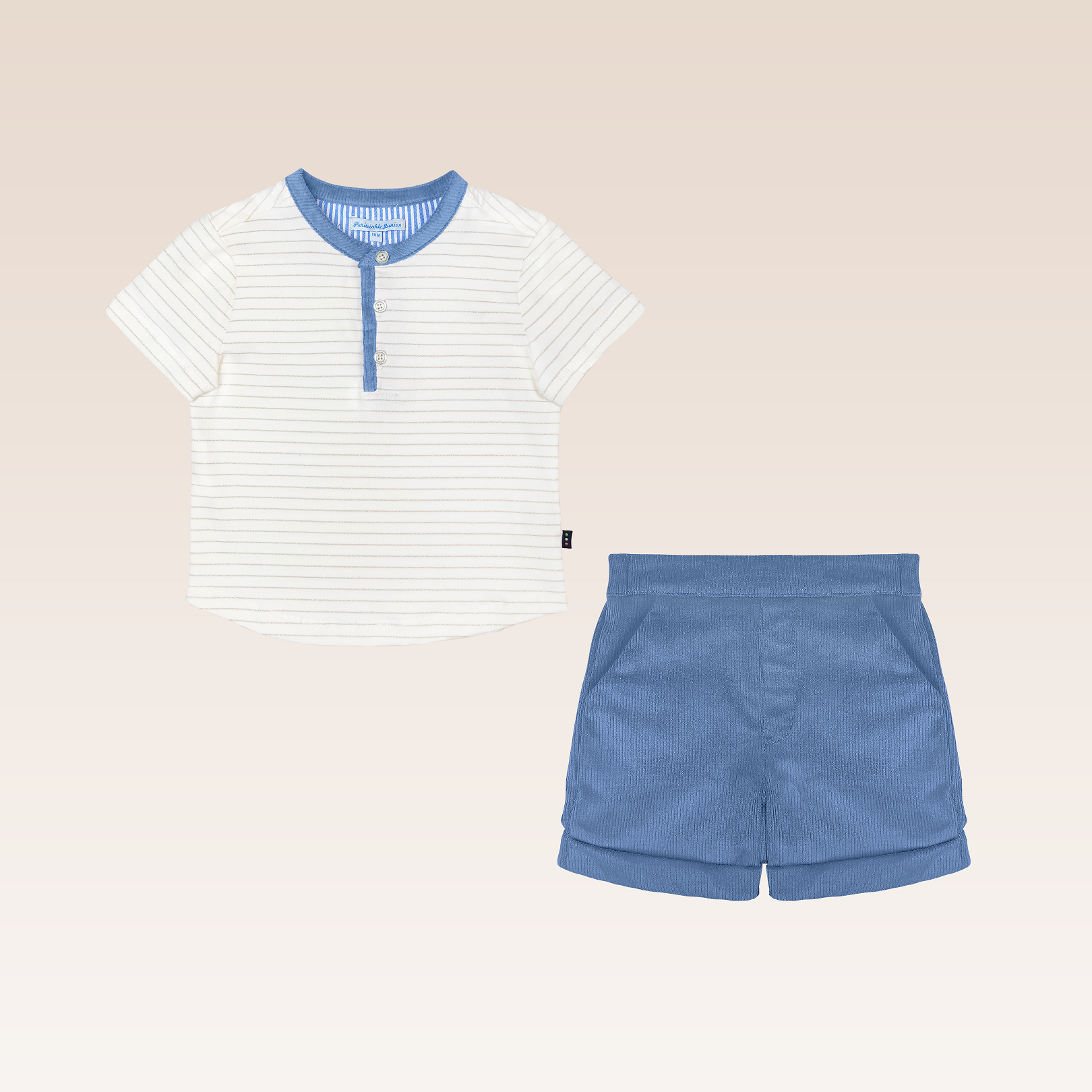 Isaac Baby Boy Ivory Shirt and Shorts Set