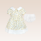 Luna Baby Girls Yellow Printed Dress