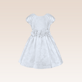 Faye Girls Silver Textured Party Dress