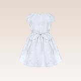 Faye Girls Silver Textured Party Dress