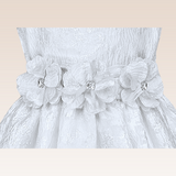 Faye Girls Silver Textured Party Dress