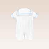 Emré Baby Boy White Blue Christening Romper Set