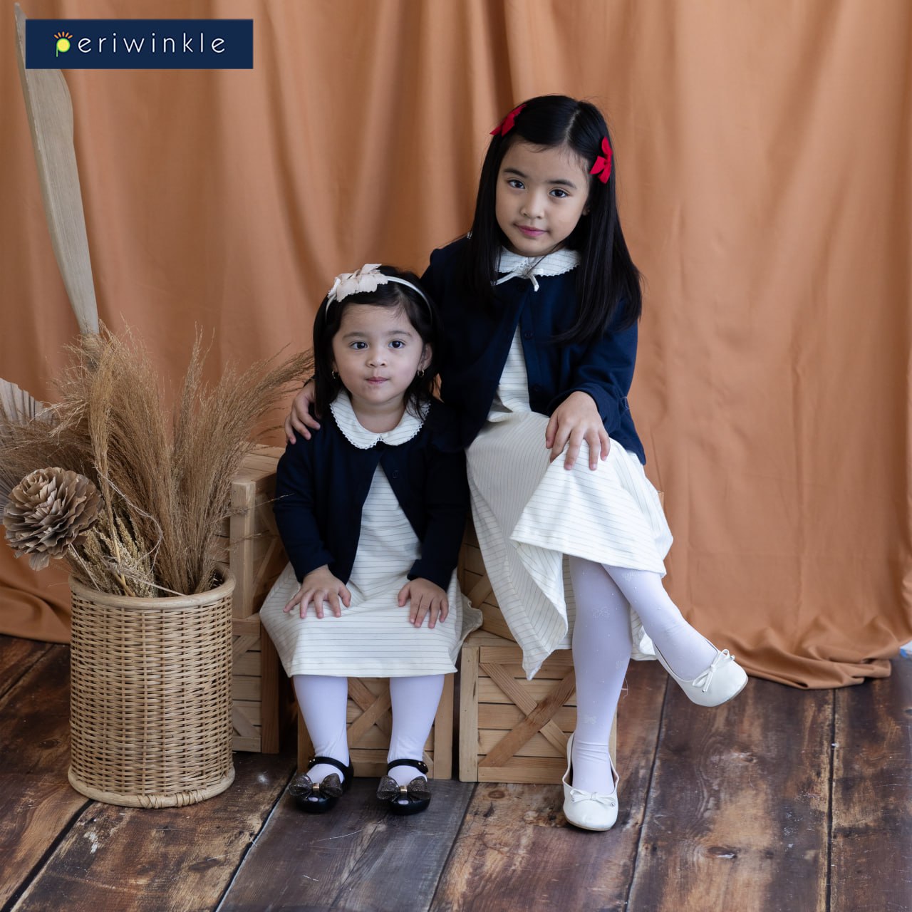 Ivoree Baby Girls Navy Cardigan and Dress Set