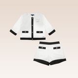 Milly Girls White Cardigan and Shorts Set