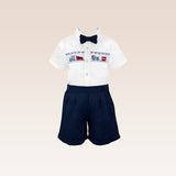 Nigel Boys Smocked Polo and Shorts Set