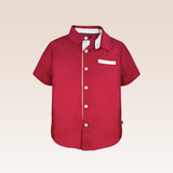 Dalton Boys Red Button-Down Short Sleeves