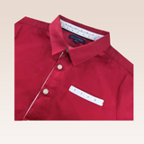 Dalton Boys Red Button-Down Short Sleeves