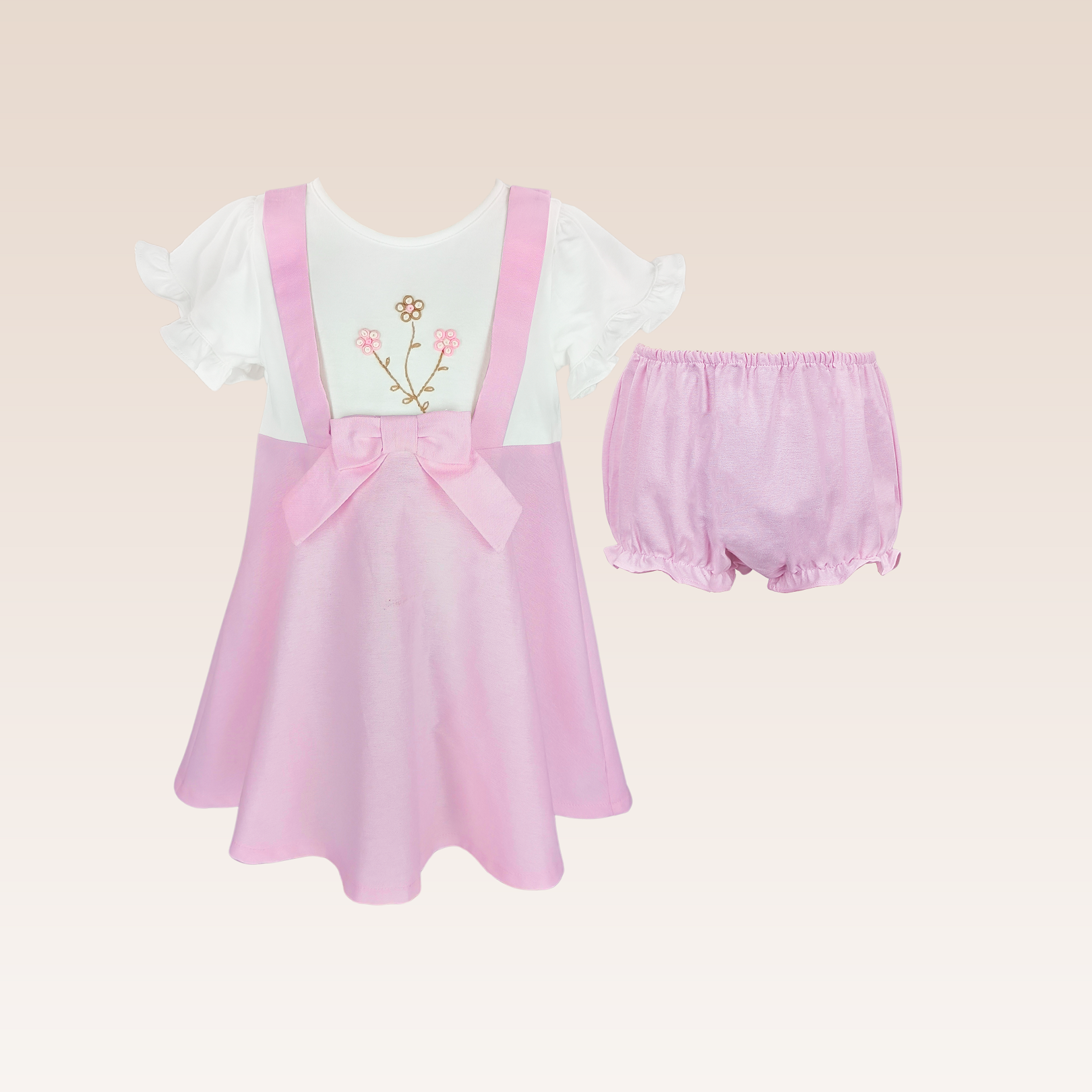 Jeanne Baby Girls Pink Jumper Dress Periwinkle Jeanne Baby Girls Pink Jumper Dress Periwinkle