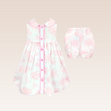 Aliyah Baby Girls Pink Button-Front Dress