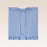 Iridesa Girls Blue Striped Button-Front Dress