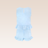 Renata Girls Blue Ruffled Top and Shorts Set