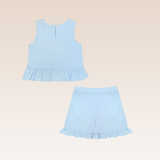 Renata Girls Blue Ruffled Top and Shorts Set