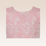 Olenna Girls Rose Textured Party Dress