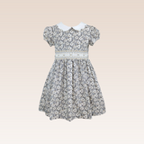 Nenna Girls Grey Smocked Dress