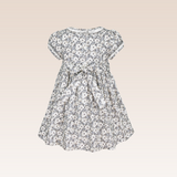 Naomi Baby Girls Grey Smocked Dress with diaper cover
