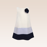 Orelie Girls Navy Colorblock Shift Dress