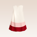 Orelie Girls Red Colorblock Shift Dress