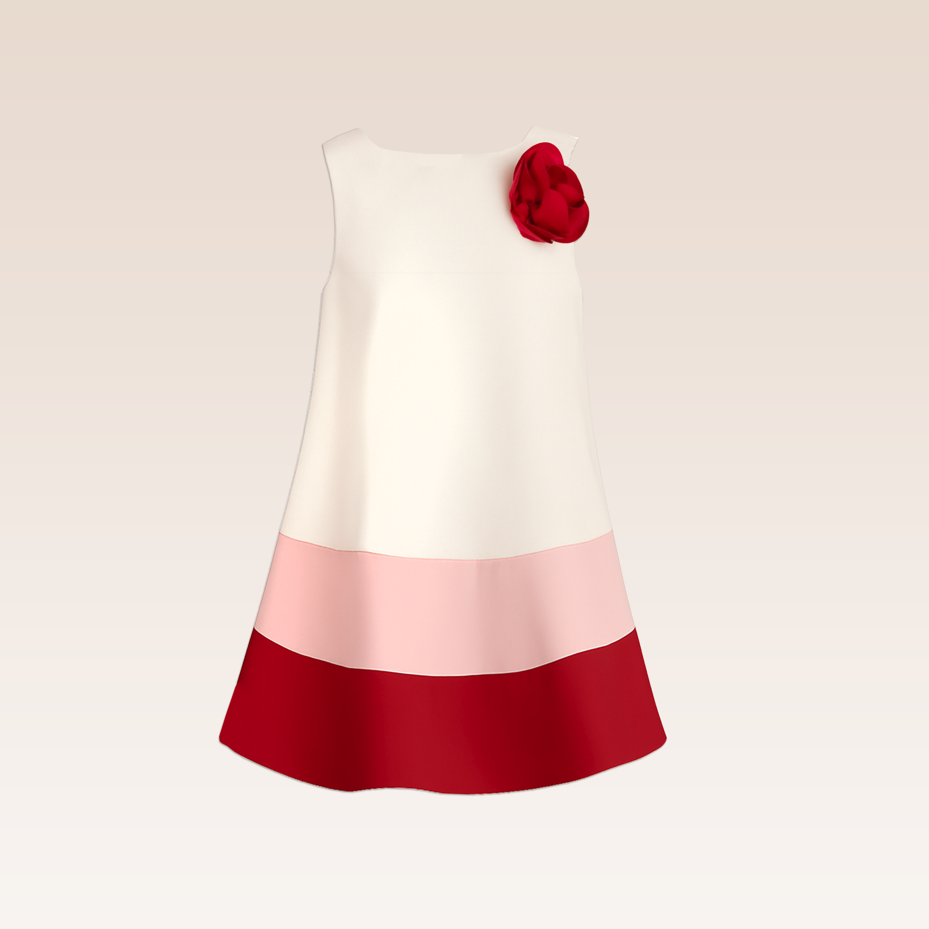 Orelie Girls Red Colorblock Shift Dress