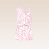 Sherie Girls Pink One Shoulder Romper
