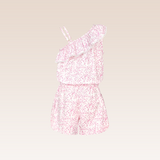 Sherie Girls Pink One Shoulder Romper