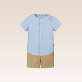 Norvill Baby Boys Light Blue Striped Top and Shorts Set