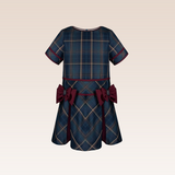 Nova Girls Dark Green Drop-Waist Dress