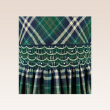 Serafin  Baby Girls Green Checkered Smocked Dress