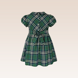 Serafin  Baby Girls Green Checkered Smocked Dress