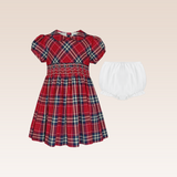 Serafin Baby Girls Red Checkered Smocked Dress