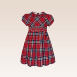 Serafin Girls Red Checkered Smocked Dress