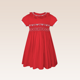 Soleil Red Smocked Dress