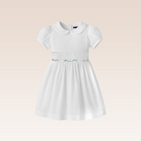 Sarina Girls White Smocked Dress