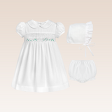 Sarina Baby Girls Smocked Christening Set
