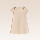Randa Girls Beige Shift Dress with Headband