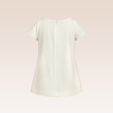 Thierry Girls Ivory Shift Dress with Bows