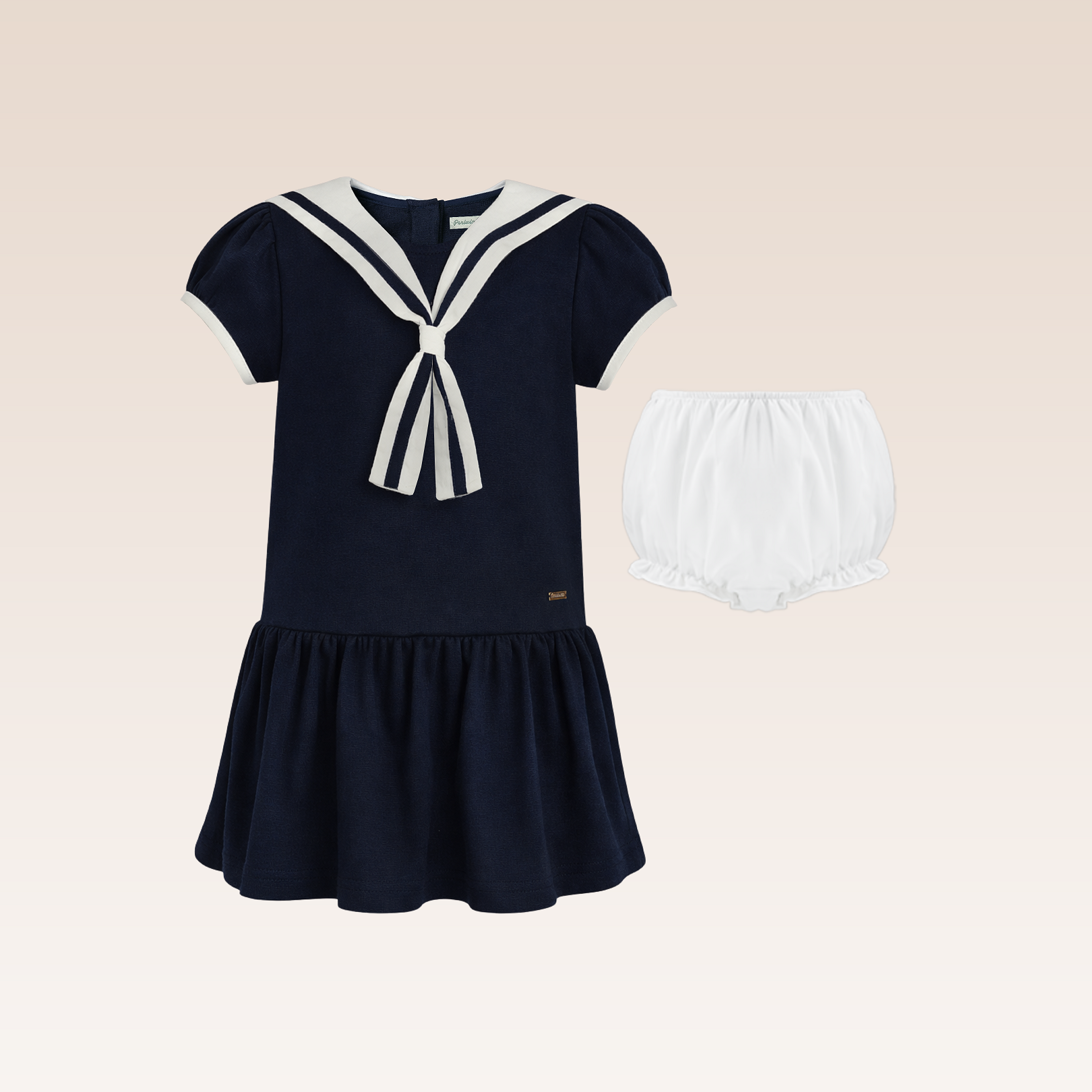 Tayla Baby Girls Navy Drop Waist Sailor Dress Periwinkle Tayla Baby Girls Navy Drop Waist Sailor Dress Periwinkle