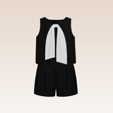 Timoune Girls Black Top and Shorts Set