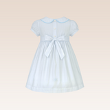 Neve Baby Girls Light Blue Smocked Dress with Embroidery