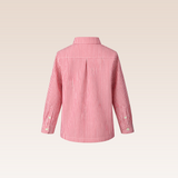 Mael Boys Red Striped Button-Down Long Sleeves