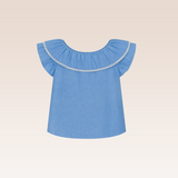 Oprah Girls Blue Ruffled Top