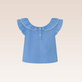 Oprah Girls Blue Ruffled Top