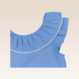 Oprah Girls Blue Ruffled Top