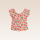 Oprah Girls Cream Ruffled Top