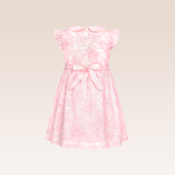 Lauren Girls Pink Textured Smocked Dress
