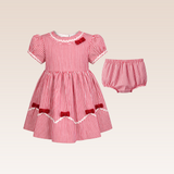 Aria Baby Girls Red Striped Dress