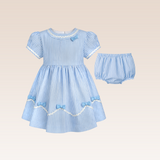 Aria Baby Girls Light Blue Striped Dress