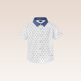 Mason Boys Navy Dots Button-Down Short Sleeves