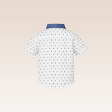Mason Boys Navy Dots Button-Down Short Sleeves